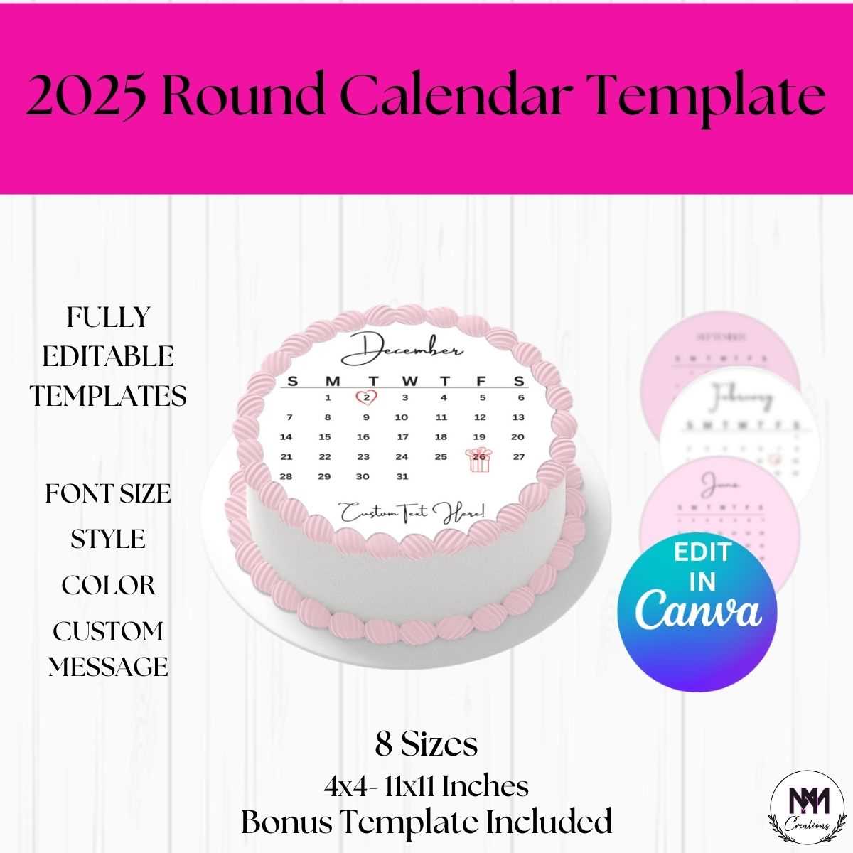 2025 fillable calendar template