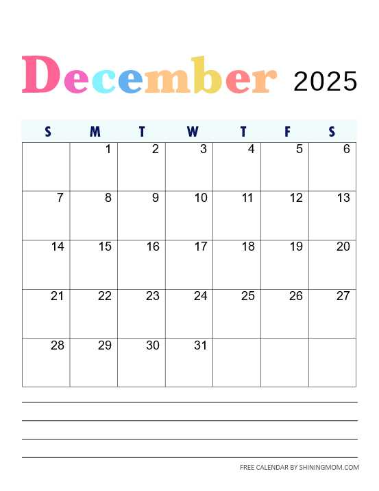 2025 fillable calendar template