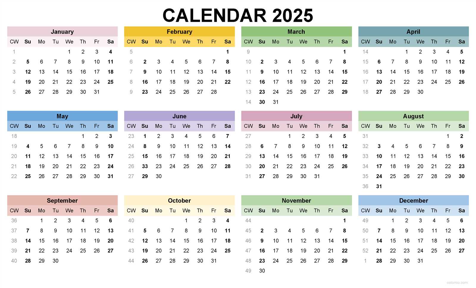 2025 free printable calendar templates