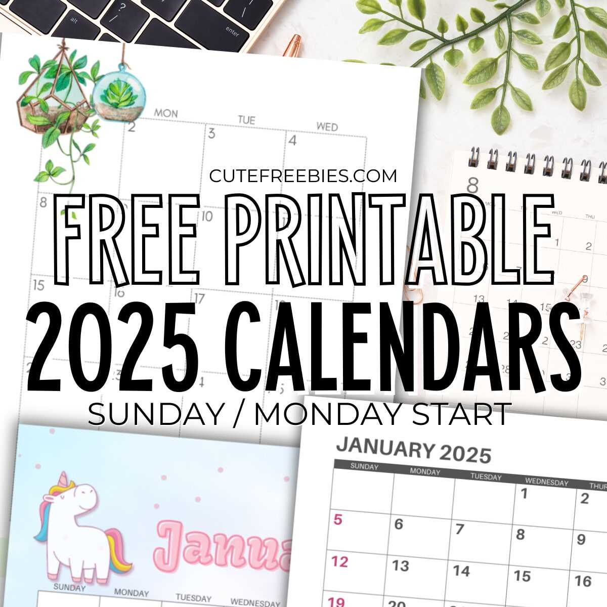 2025 monthly calendar template editable