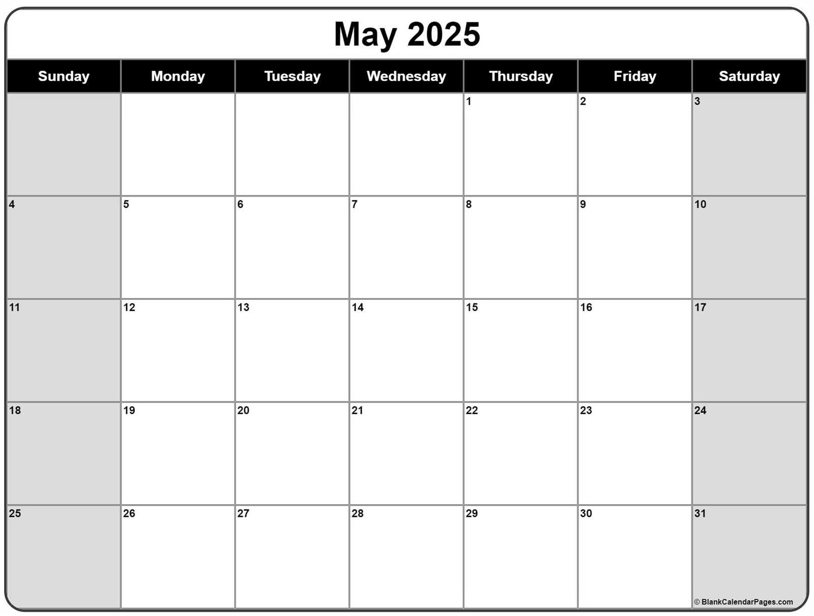 2025 monthly calendar template with holidays