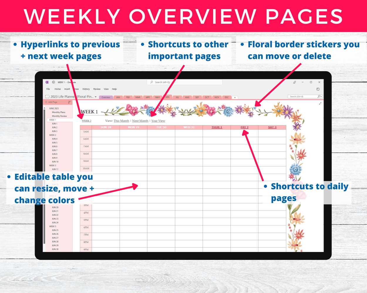 2025 onenote calendar template