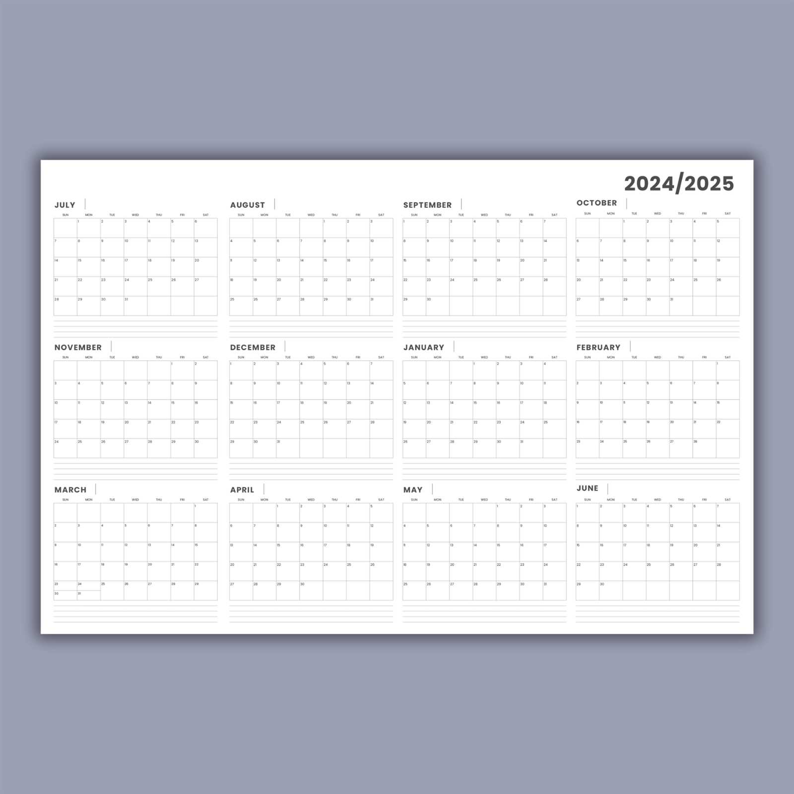 2025 picture calendar template