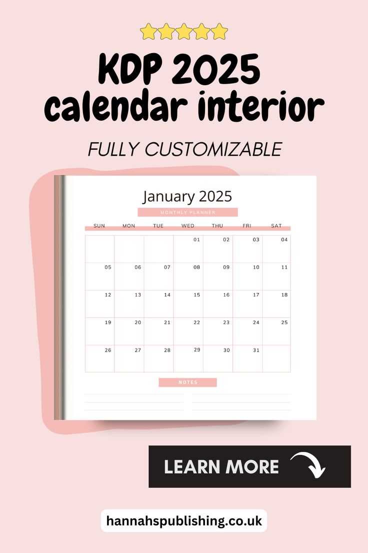 2025 publisher calendar template