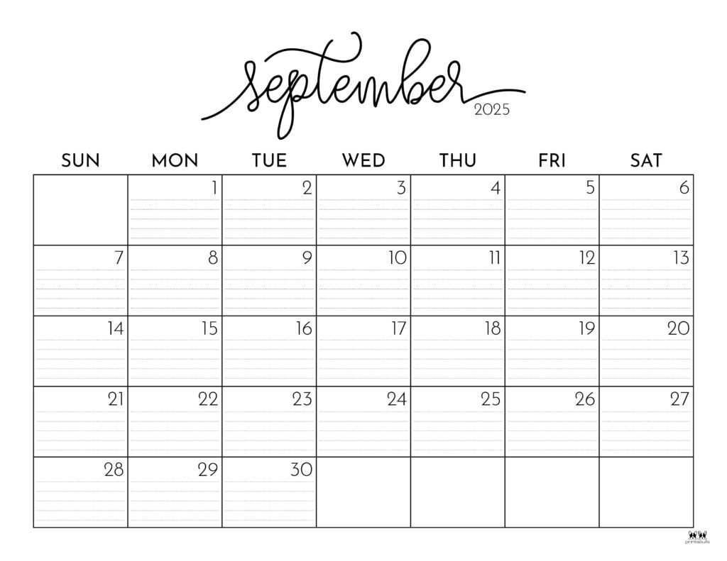 2025 september calendar template