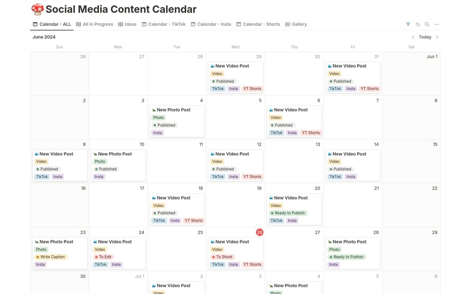 2025 social media content calendar template