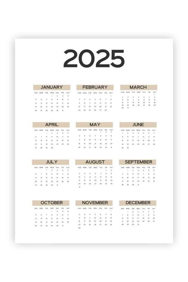 2025 yearly calendar templates