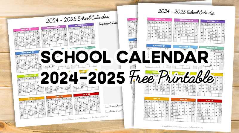 2025 academic calendar template