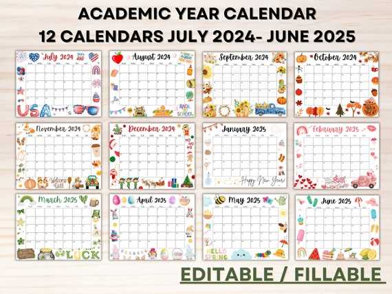 2025 and 2025 academic calendar template