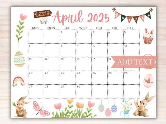 2025 april calendar template