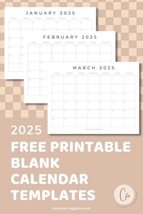 2025 blank calendar template