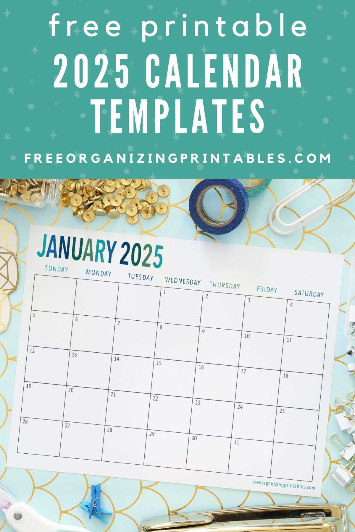 2025 blank calendar templates