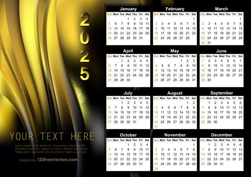 2025 calendar design template