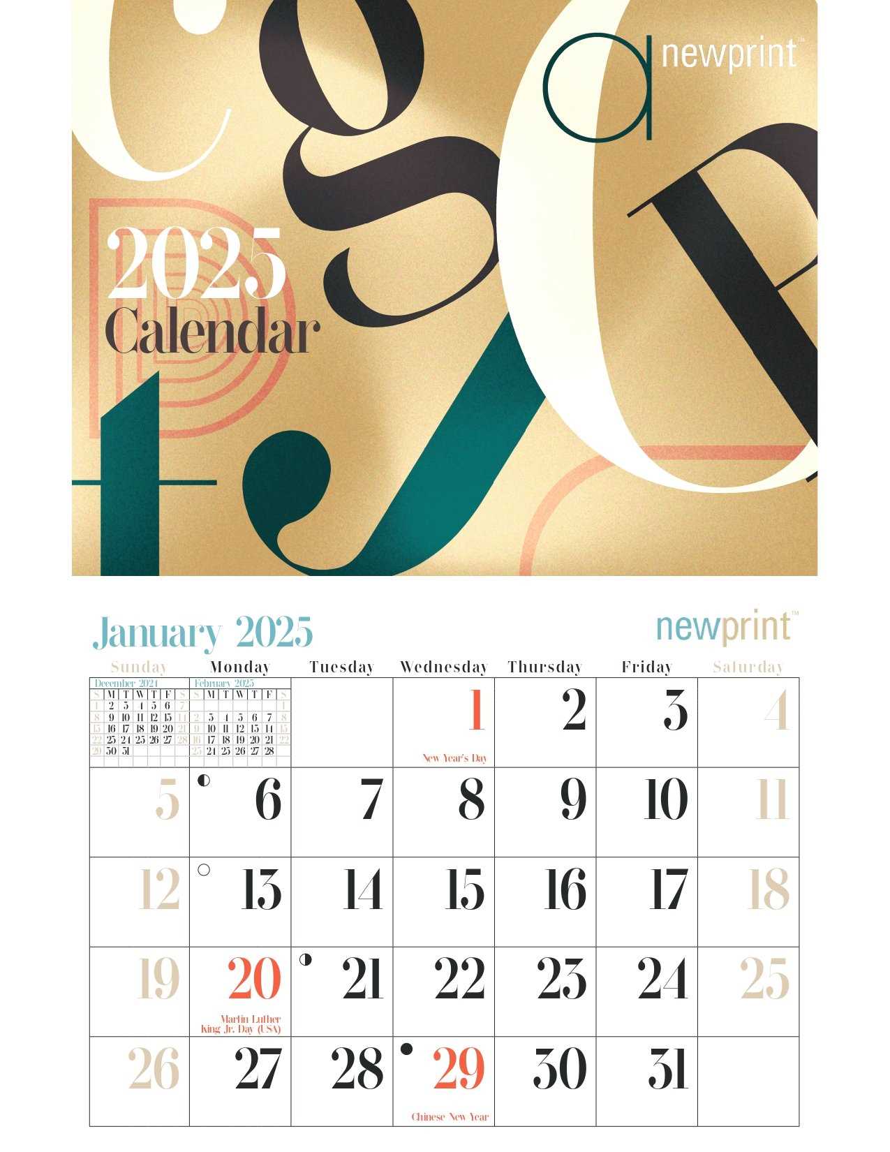 2025 calendar design template