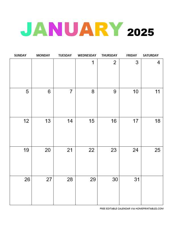 2025 calendar editable template