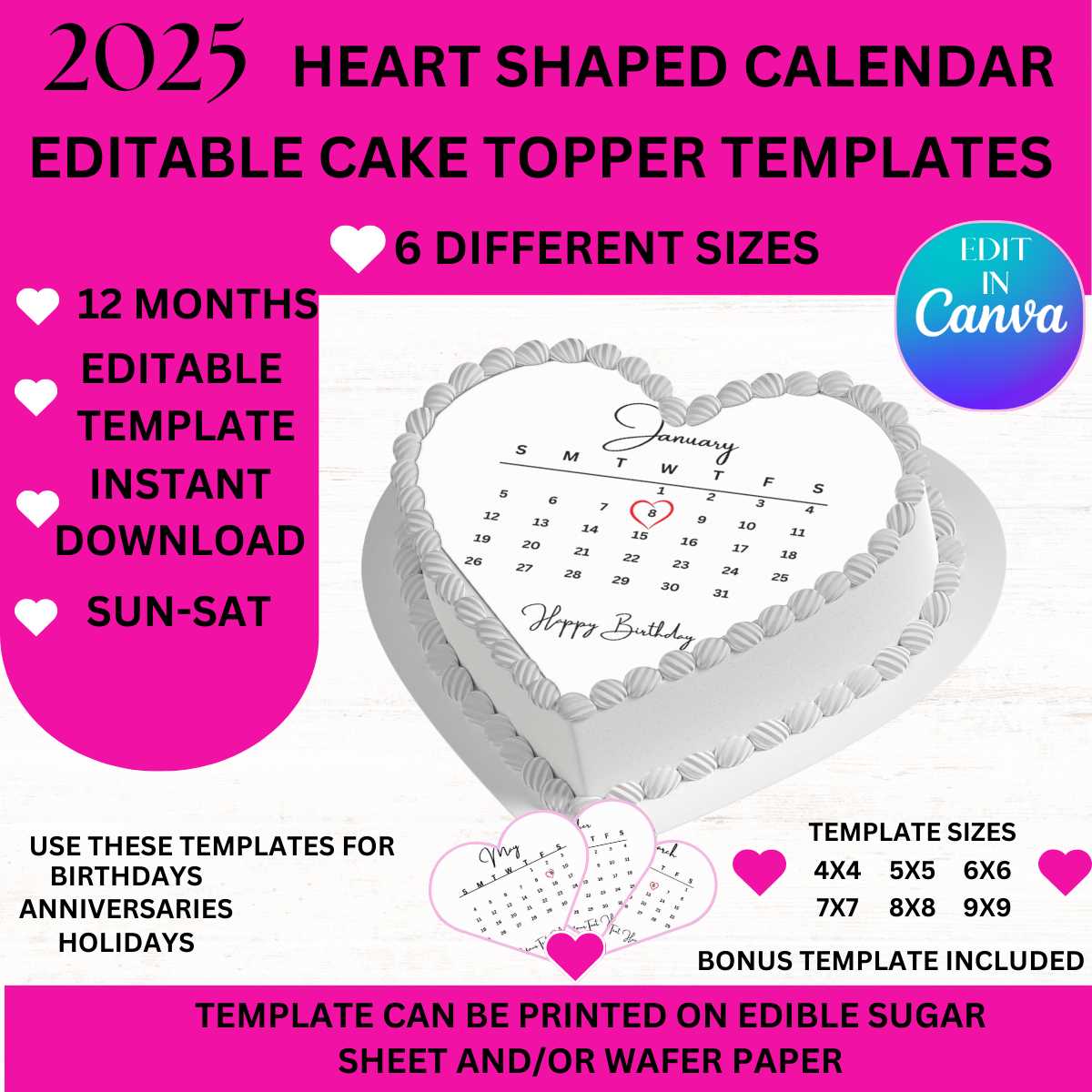 2025 calendar editable template