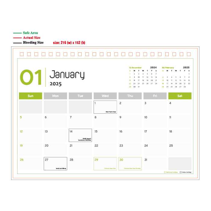 2025 calendar ppt template free