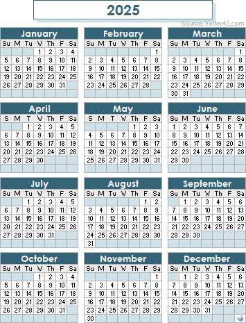 2025 calendar printable template