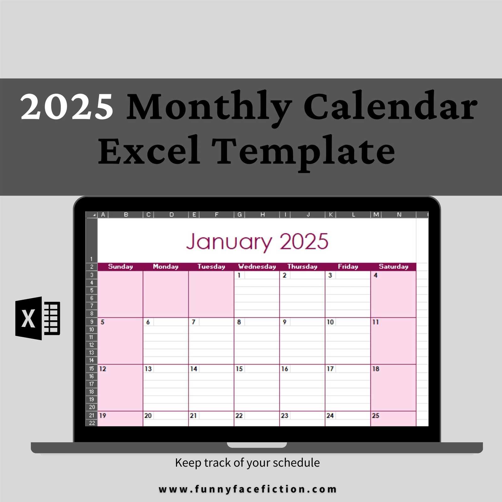 2025 calendar spreadsheet template