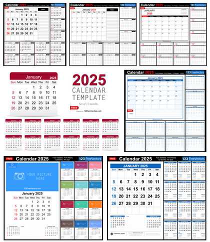 2025 calendar template by month