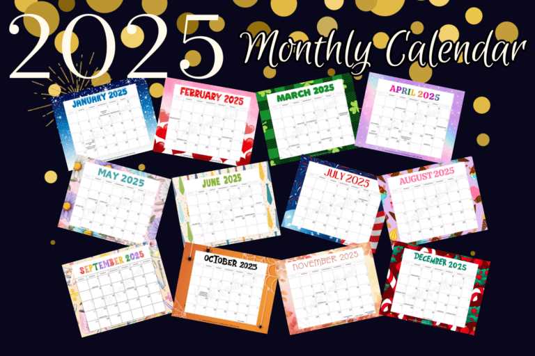 2025 calendar template by month