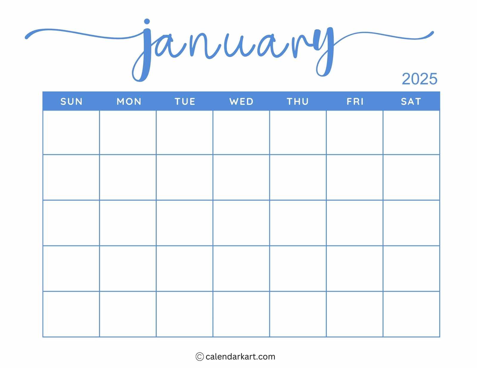 2025 calendar template free printable