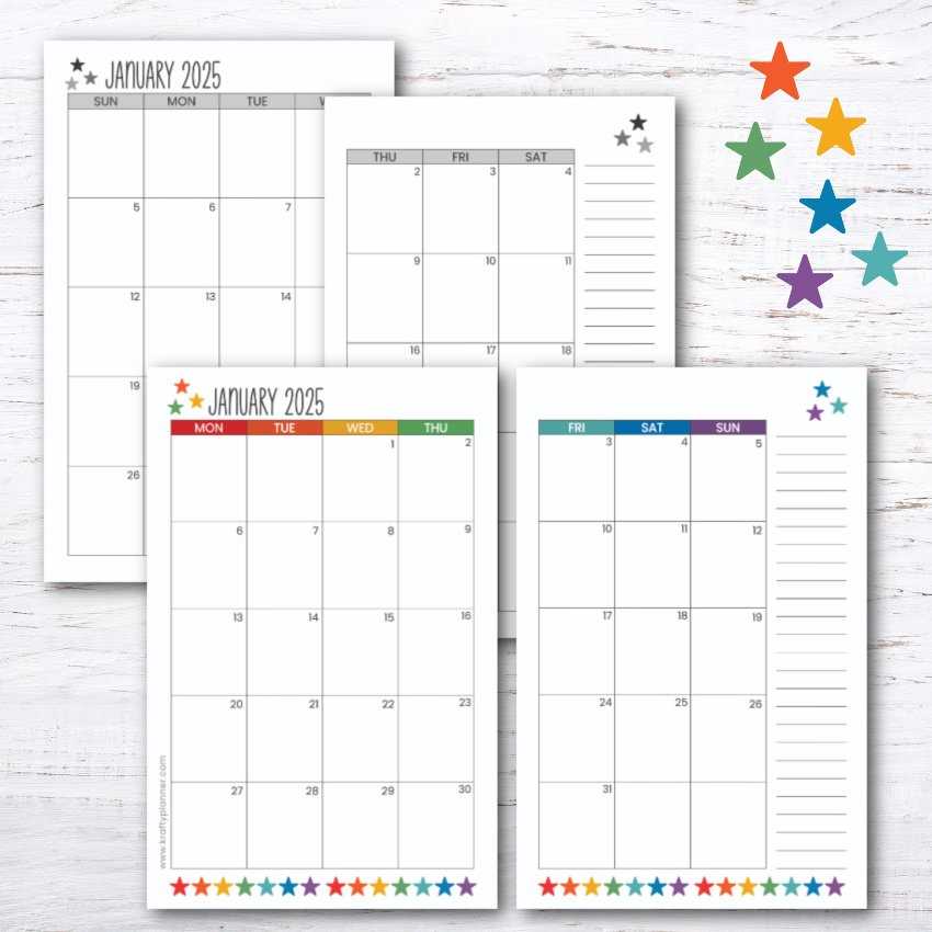 2025 calendar template free