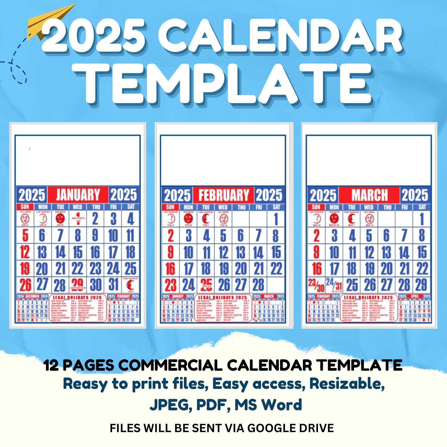 2025 calendar template