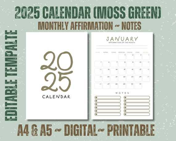 2025 calendar template with notes