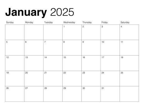 2025 custom calendar template