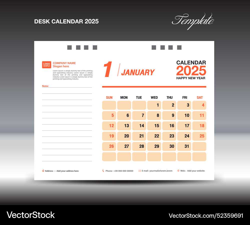 2025 desktop calendar template