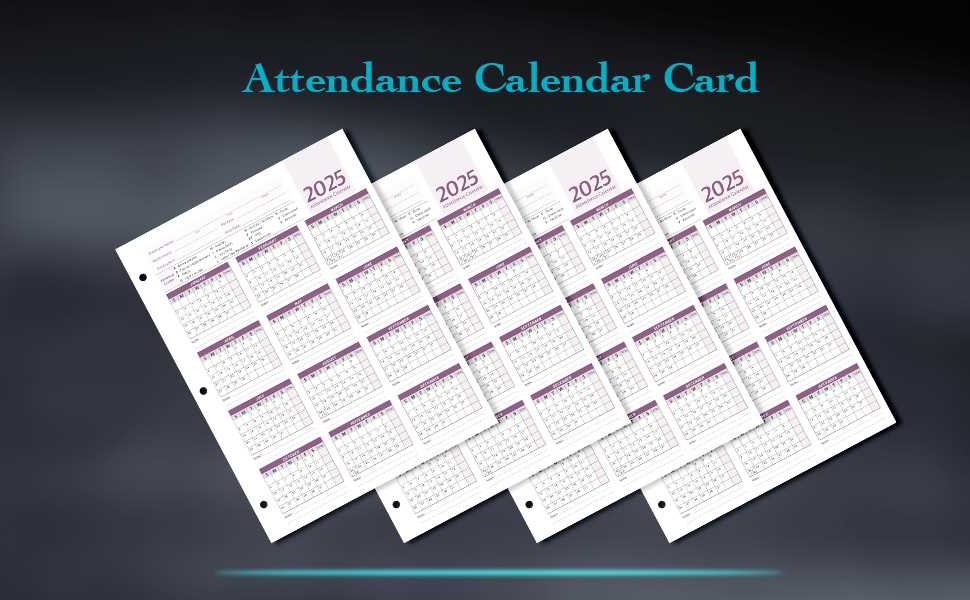 2025 employee attendance calendar template