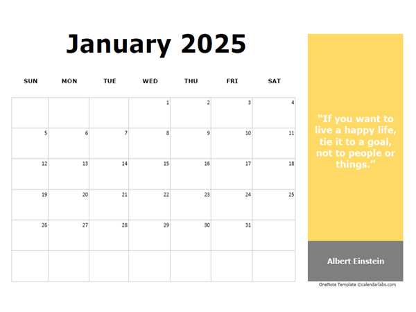 2025 evernote calendar template