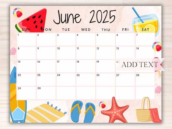 2025 june calendar template