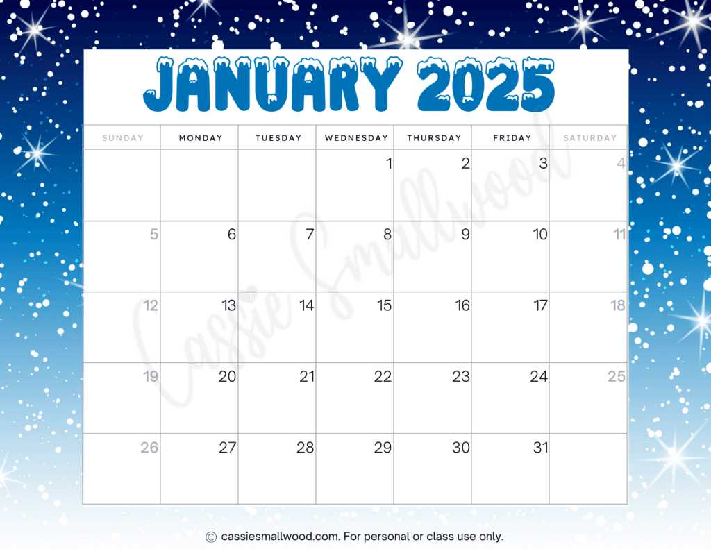 2025 monthly calendar template with holidays