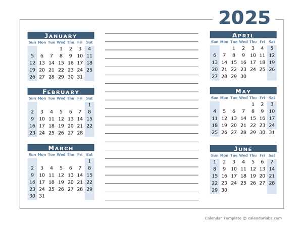 2025 onenote calendar template