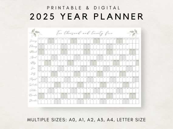 2025 planning calendar template