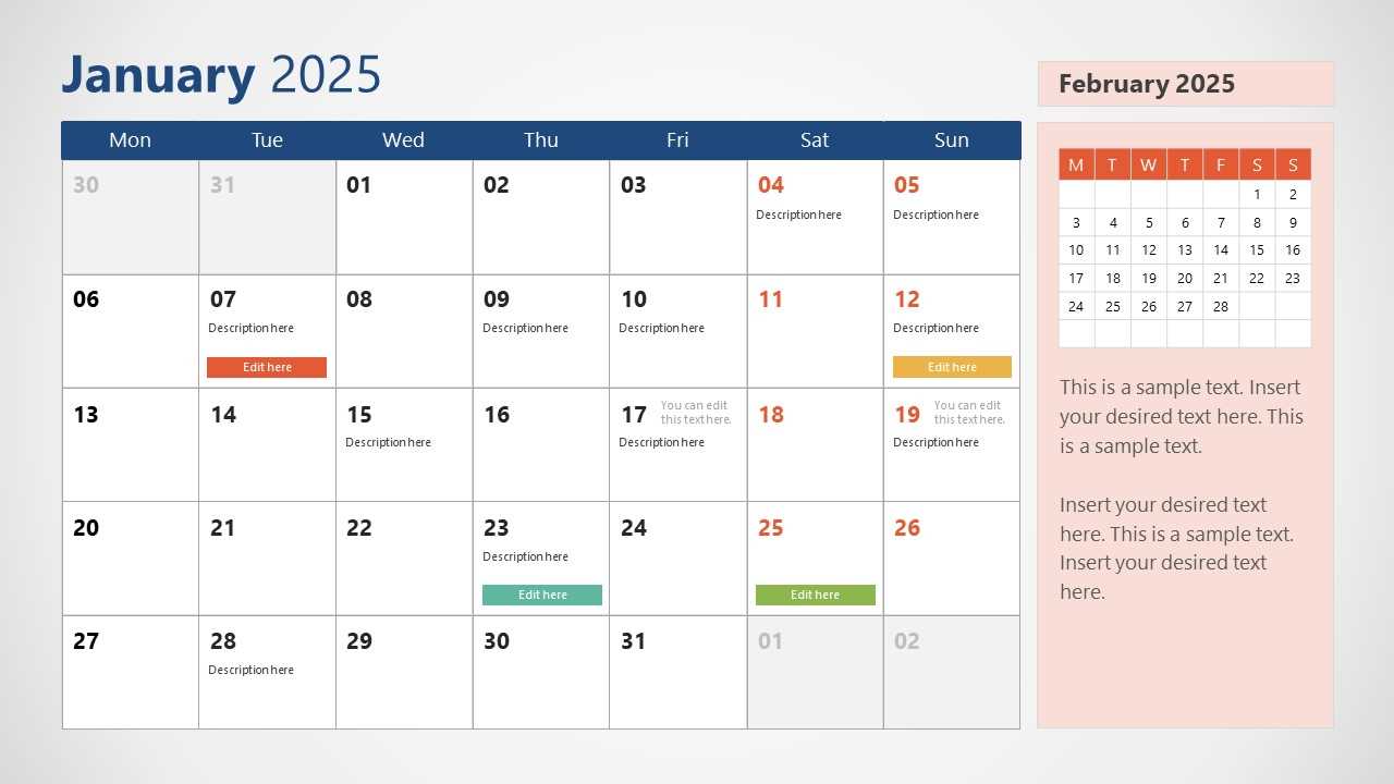 2025 template calendar