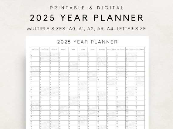 2025 year calendar template