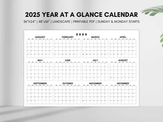 2025 yearly calendar template free