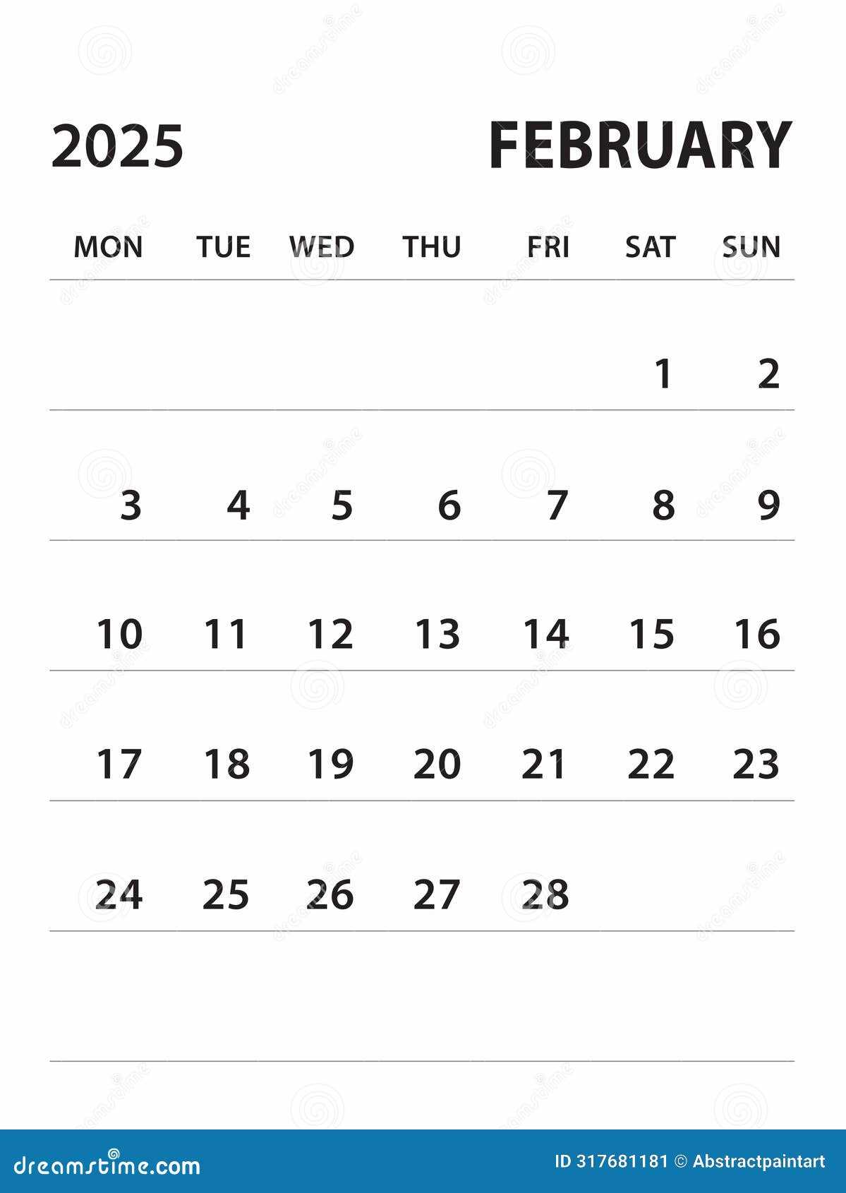 2026 february calendar template