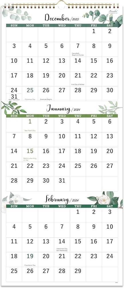 3 month calendar template 2025