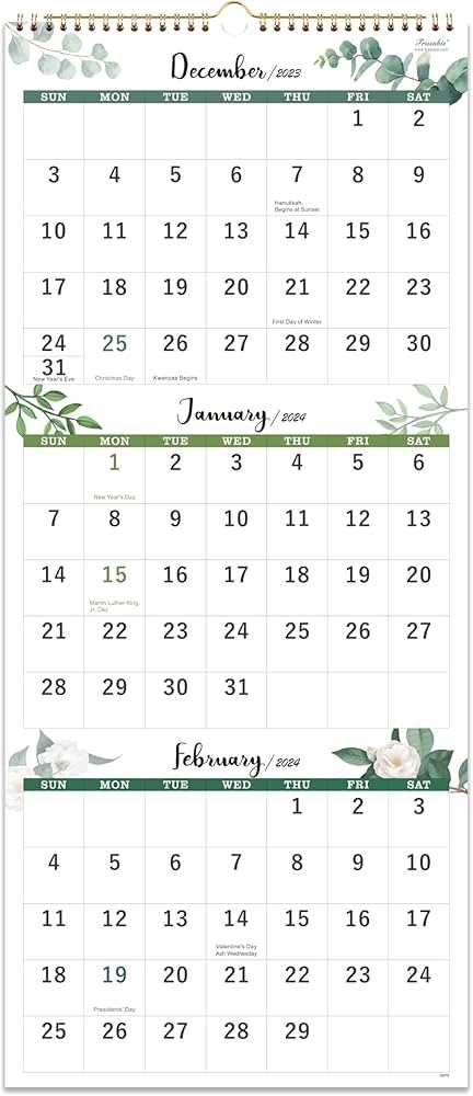 3 month calendar template 2026