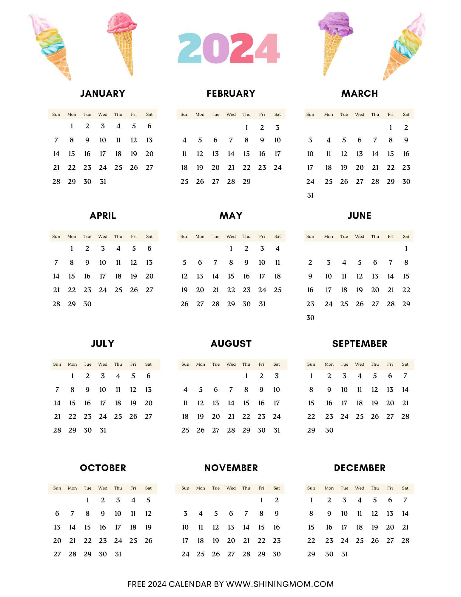 3 year calendar template