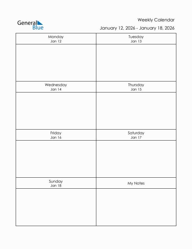 3 day calendar template