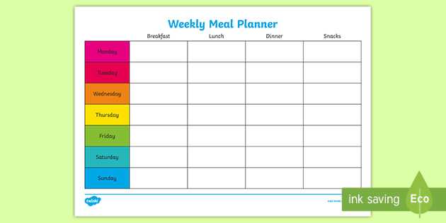 30 day meal plan calendar template