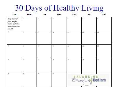 30 day workout calendar template