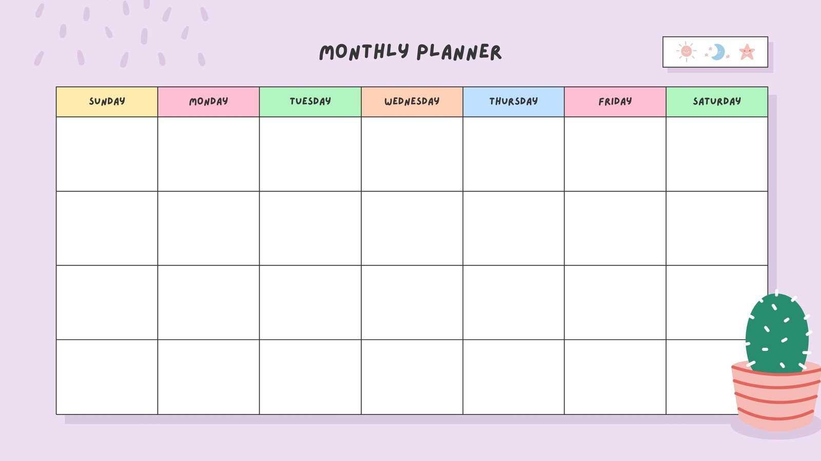 31 day month calendar template