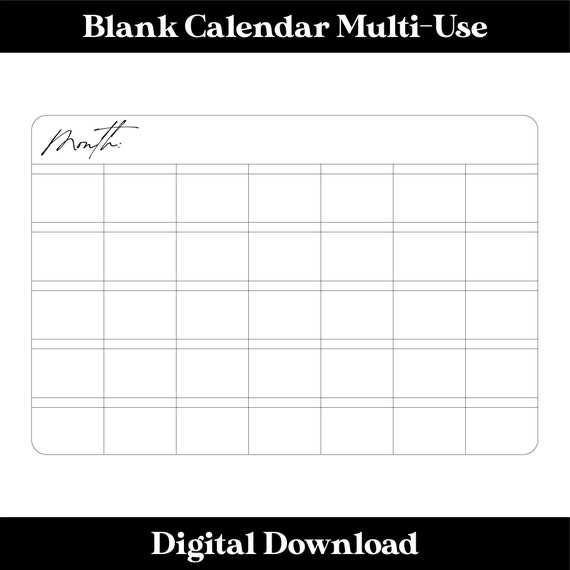 31 day month calendar template