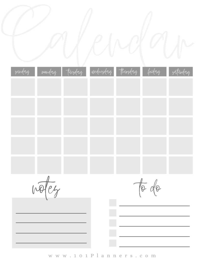 4 month blank calendar template